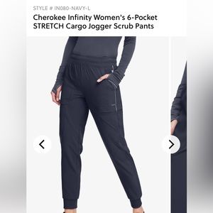 CHEROKEE Infinity Jogger Scrubs sz M Navy Blue